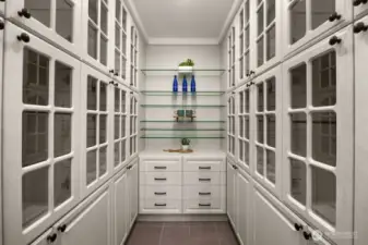 Large pantry with plenty of room food or extra small appliances