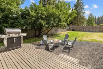Deck off the back of the house