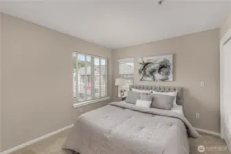 Spacious Second Bedroom featuring new paint and carpet!