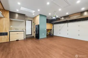 The garage! Includes large sink for washing dogs -- or lots of muddy projects!