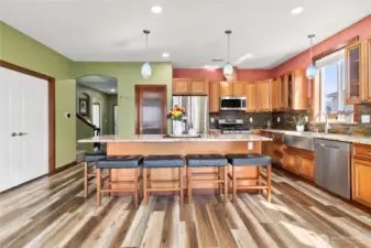 Remodeled kitchen with upgraded cabinetry and fixtures