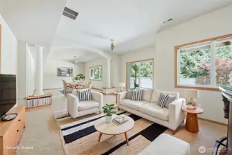 Lower Rec Room.  Virtually Staged