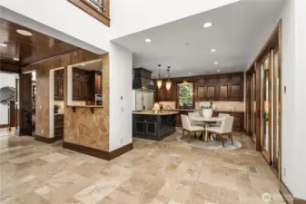 Kitchen with island and breakfast nook.