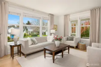 This photo shows the covered front porch entry.