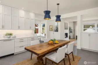 Heated Pental tile floors in the kitchen, entry and nook provide everyday comfort with cushioned underlayment beneath.