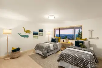 Extra spacious bedroom on lower level.