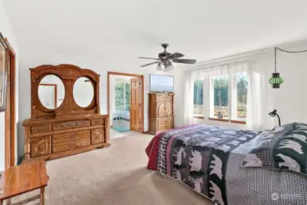 Master bedroom and bath are spacious with gorgeous views!