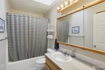 Full bathroom upstairs for the 3 bedrooms to share.