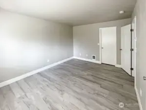 One of two Unit A bedrooms.