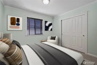 Virtual staging for additional upstairs bedroom.