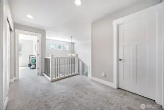 Upstairs hallway, showing separation of bedrooms.