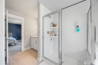 Glass shower in primary bath