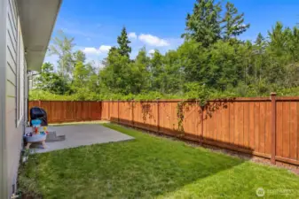 Fully fenced yard on greenbelt!