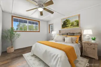 Upstairs bedroom #2. Virtually Staged.