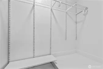 The primary closet is much bigger than it appears from the outside.