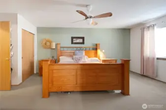 The primary bedroom with walk in closet and primary bath are a treat!