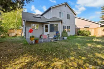 The backyard provides plenty of room for a garden, bbq, or?