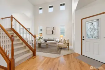 Soaring vaulted ceilings, skylights for an airy, bright ambiance