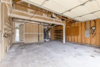 Large attached 2-car garage