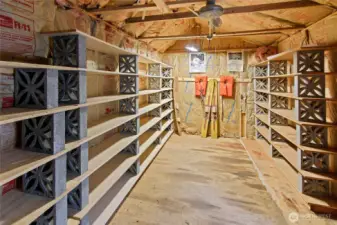 Lots of storage space and room for projects in the shed.