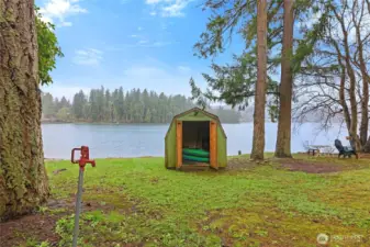 Great, solid boat house for water toys and more.