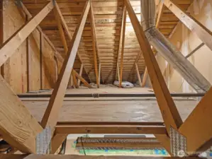 Garage attic storage area