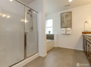 Here is another angle of the primary bathroom.