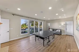 Huge main floor bedroom has walk in closet and bathroom with walk in shower. This could also be a fantastic game room or play room.