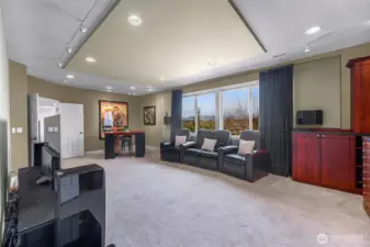 Decked out theater room.