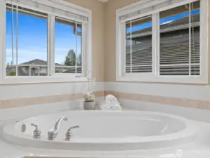 Relaxing garden tub to unwind in.