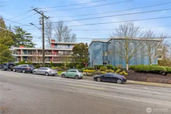 View from Taylor Ave N with street parking for guests