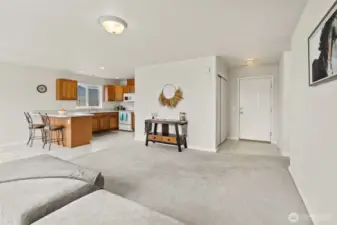 Living area with kitchen area to the side