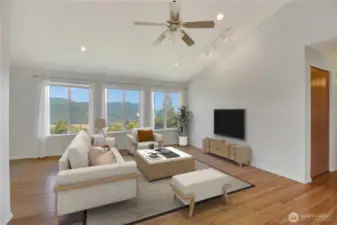 Living room main, virtually staged