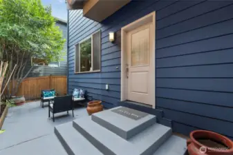 Inviting front entry with covered porch.