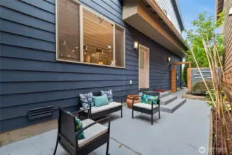 Private backyard patio, Perfect for outdoor dining, pets, or play.