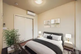 Virtually staged Bedroom