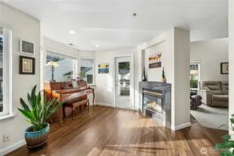 Door leads to front deck.