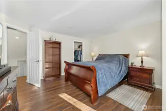 Primary bedroom with large walk-in-closet.