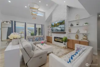 Living room, fireplace