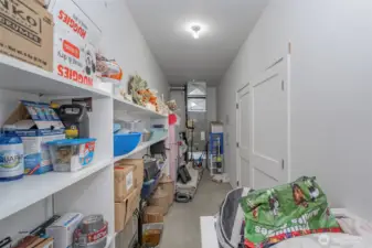 Storage off of garage and furnace room