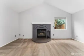 Cozy wood burning fireplace