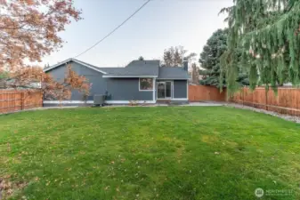 Fully fenced backyard