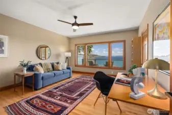 Upper floor ensuite bedroom with views currently used as a den.