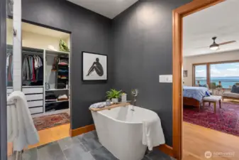 Luxurious primary bathroom.