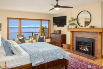 Gas fireplace in your resort quality primary bedroom.