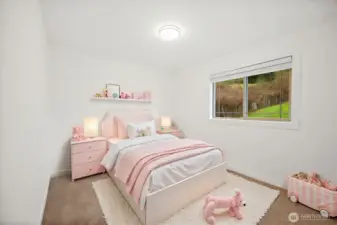 "Oversized bedrooms with new carpet and light fixtures "