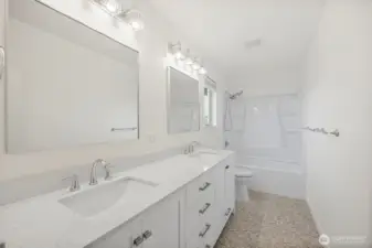 "The En Suite Boasts new everything, delta faucets, high end light fixtures   with plenty of countertop and cabinet storage"
