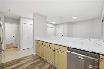 Another angle of the kitchen highlighting it's open feel.