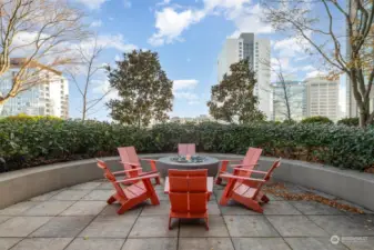 Fire pit area for socializing.