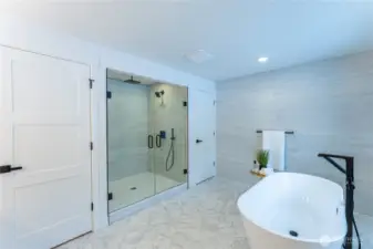 Primary bathroom with huge shower!